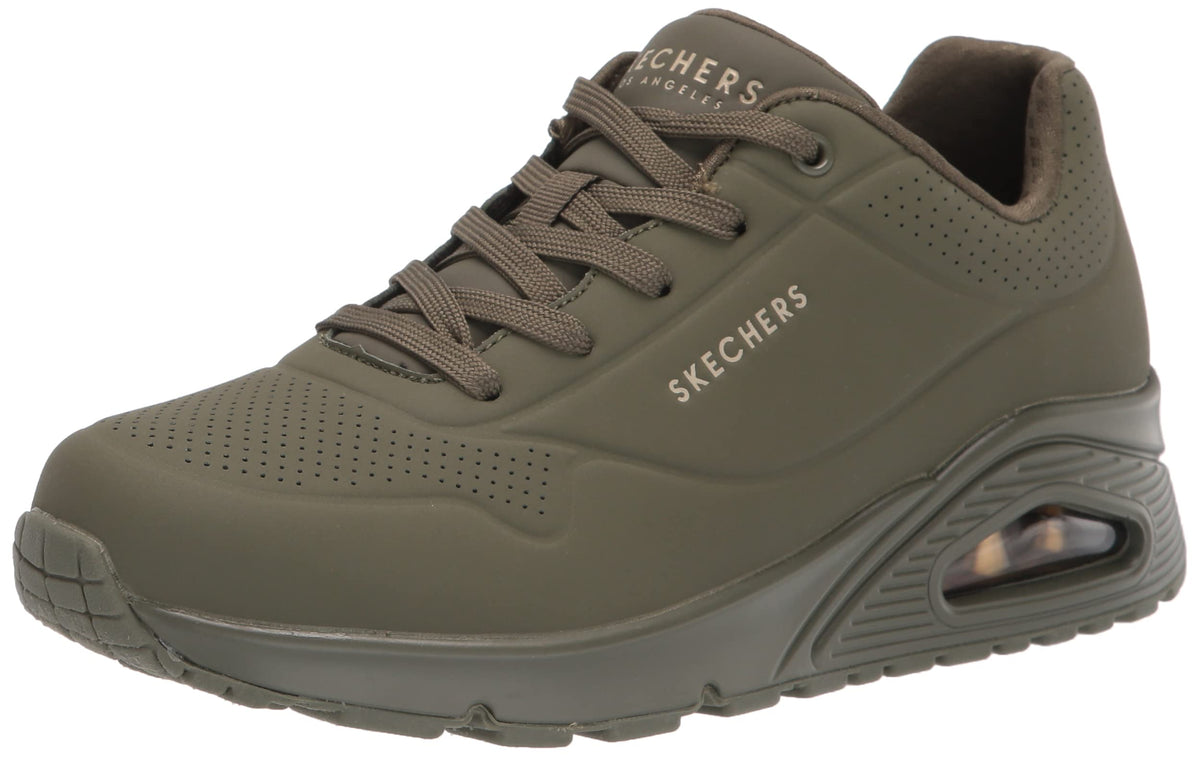 Skechers womens Skecher Street Women's Uno - Stand on Air Sneaker, Olive, 9 US