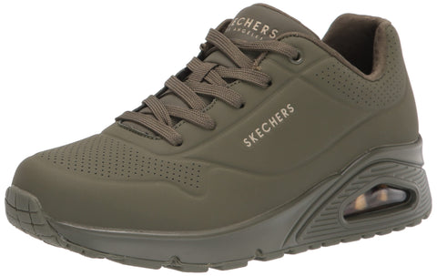 Skechers womens Skecher Street Women's Uno - Stand on Air Sneaker, Olive, 9 US