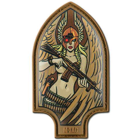 M-Tac Morale Patch Valkyrie - PVC Tactical Military Patch with Hook Fastener Backing - Patches for Vest, Backpacks, Hats (Coyote)