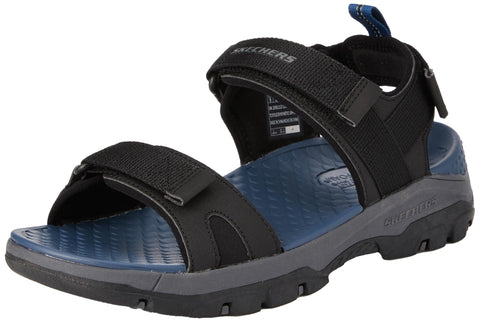 Skechers Men's TRESMEN Sandals, Black Mesh Synthetic, 7