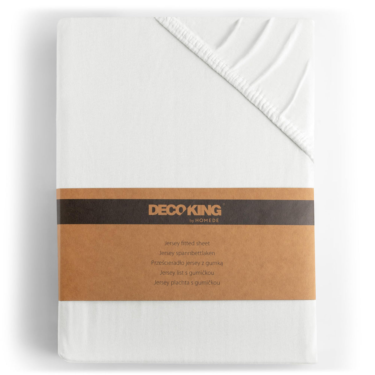 DecoKing Fitted Sheet Cotton Jersey Boxspring, Amber Collection, 200x220-220x240 cm White