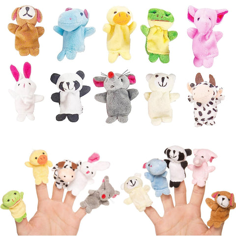 10 Pcs Finger Puppets, Puppets, Finger Puppets for Toddlers Puppets for Children, Mini Plush Figures Toy Assortment for Boys & Girls, Party Favors for Shows, Playtime, Schools