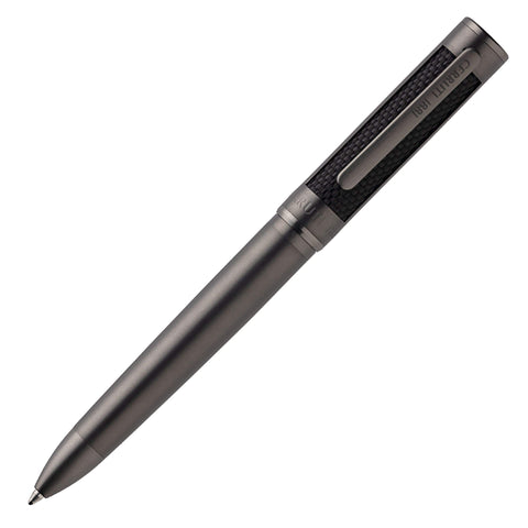 Cerruti 1881 Ballpoint Pen Horton Gun | Made In Matt Gun Plated Metal | Blue Ink | Gift Box