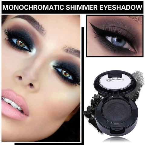 QIUFSSE Black Matte Eyeshadow Single Shimmer Smoky Eyeshadow Palette Powder Eyeliner High Pigment Long-lasting Sombras De Ojos Profesional Goth Makeup Eye Shadow Palette Makeup-Black