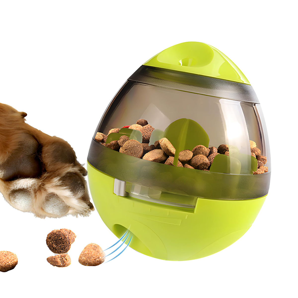 Zellar Treat Dispensing Dog Toy - Dog Treat Ball/Food Dispenser/Interactive Toys/Slow Eating Treat Ball for Small Medium Dogs and Cats (Green)