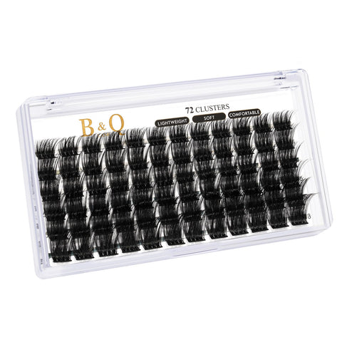 Lash Clusters B16 D Curl 12-18 DIY Eyelash Extensions 72 Clusters Lashes Fluffy Wispy Individual Lashes Eyelash Clusters Extensions (B16,D-12-18mm)