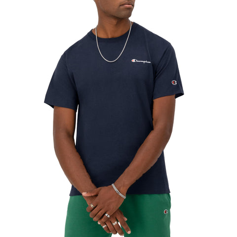 Champion, Classic Graphic, Soft and Comfortable T-Shirts for Men, Logo (Reg. or Big & Tall), Navy Small Script, 6X-Large