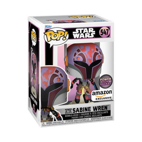Funko Pop! Star Wars: Sabine Wren with Darksaber, Power of The Galaxy Series, Amazon Exclusive, Multicolor, 64929