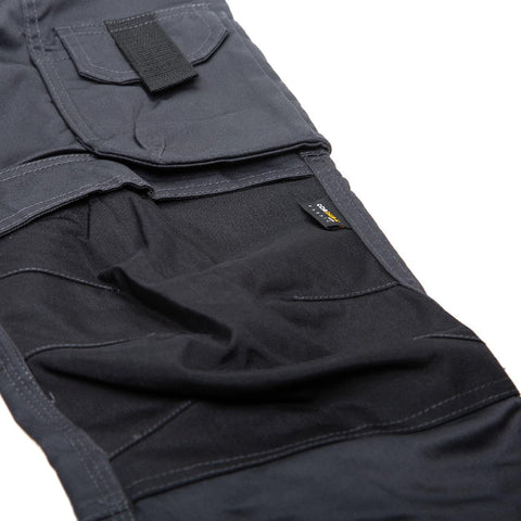Apache Workwear Men's Site Trouser | ATS 3D Stretch Holster Trouser | Grey/Black 31L x 32W | Cordura Side Cargo Pocket | Low Rise Comfort Waist | Reinforced Hem Knee Pad and Phone Pocket