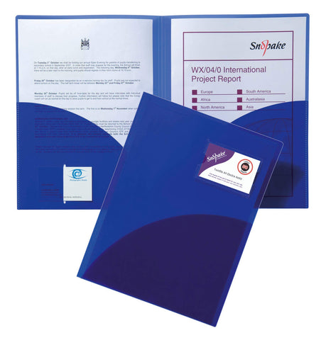 Snopake A4 Electra Blue TwinFile [Pack of 5] Polypropylene Presentation/Report File [14032]