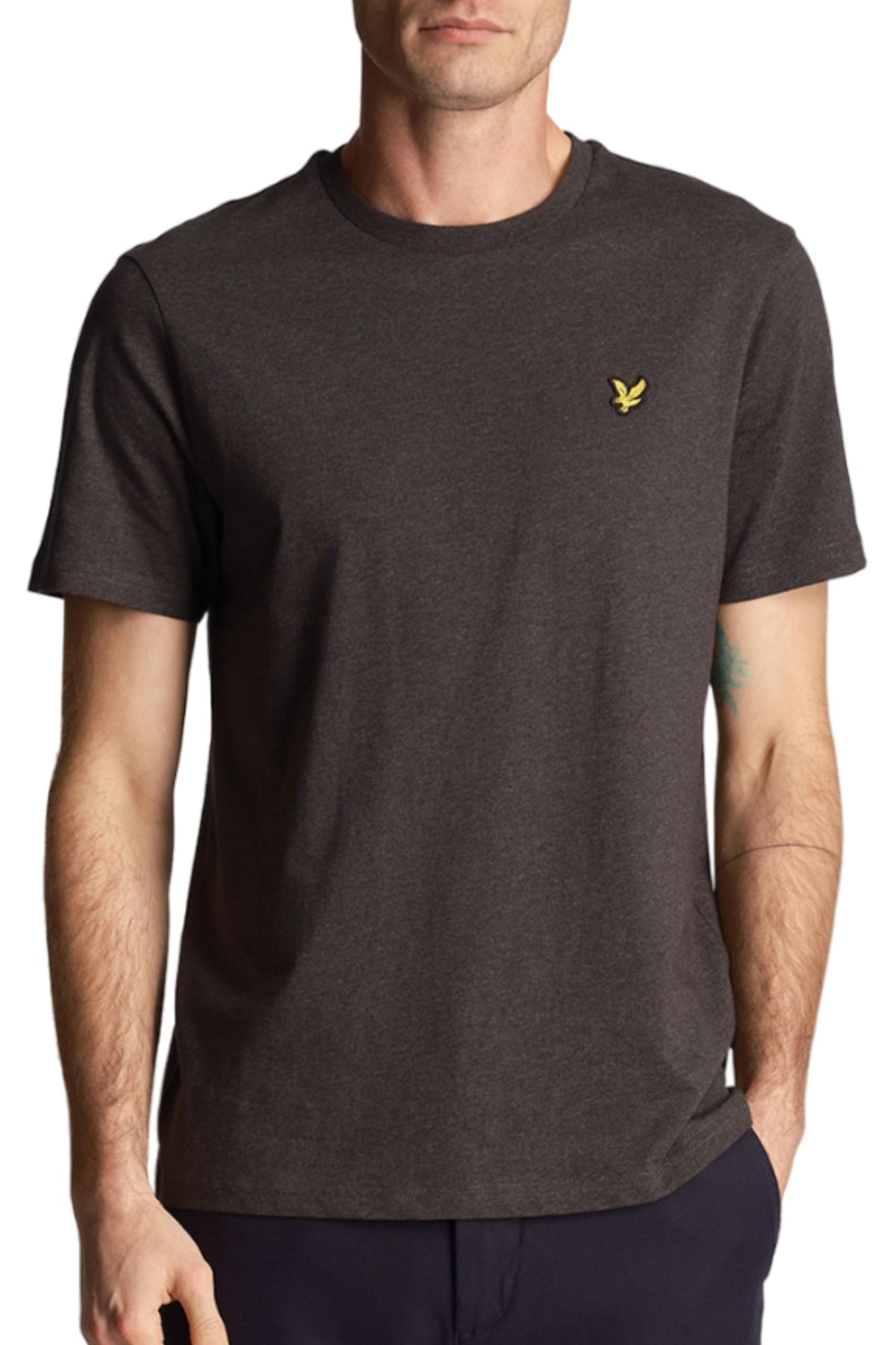 Lyle & Scott Mens Plain T-Shirt Charcoal Marl L