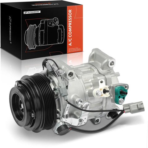 A-Premium A/C Compressor with Clutch Compatible with Toyota Highlander 3.5L 2017-2019, For Rear A/C Only