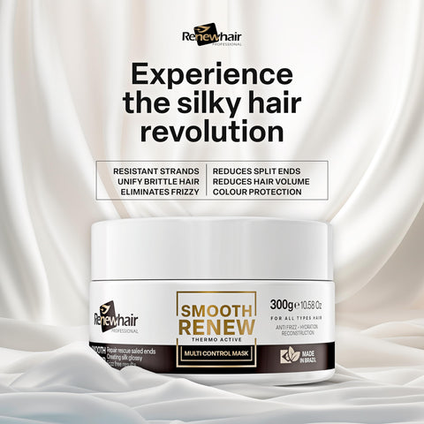 Smooth Renew Hair Treatment, 300g, Volume reduced, anti-frizz Thermo Active, Salon Finish,Brazilian Treatment Hair Mask