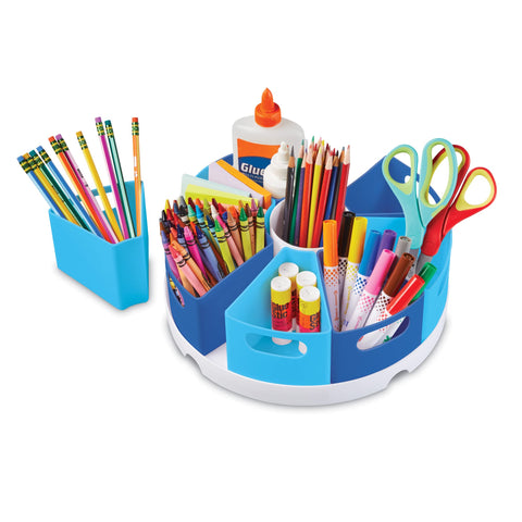 Learning Resources Create-a-Space Storage Centre (Blue), Stationery Storage Organiser, Ideal for Classroom & Home, Wipe Clean Plastic, 10 Piece Set