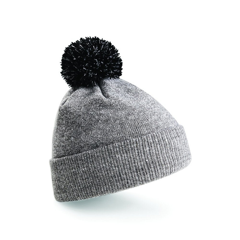 Beechfield Snowstar beanie Heather Grey/ Black