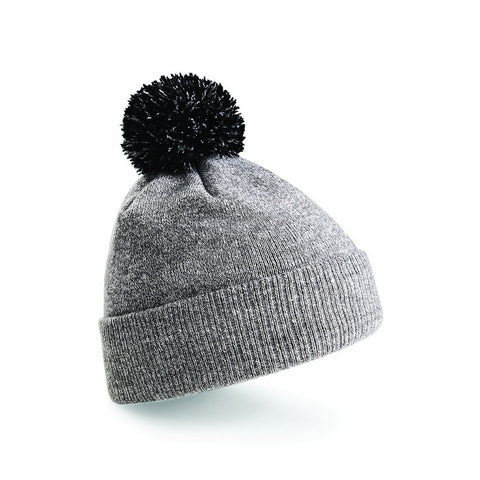 Beechfield Snowstar beanie Heather Grey/ Black