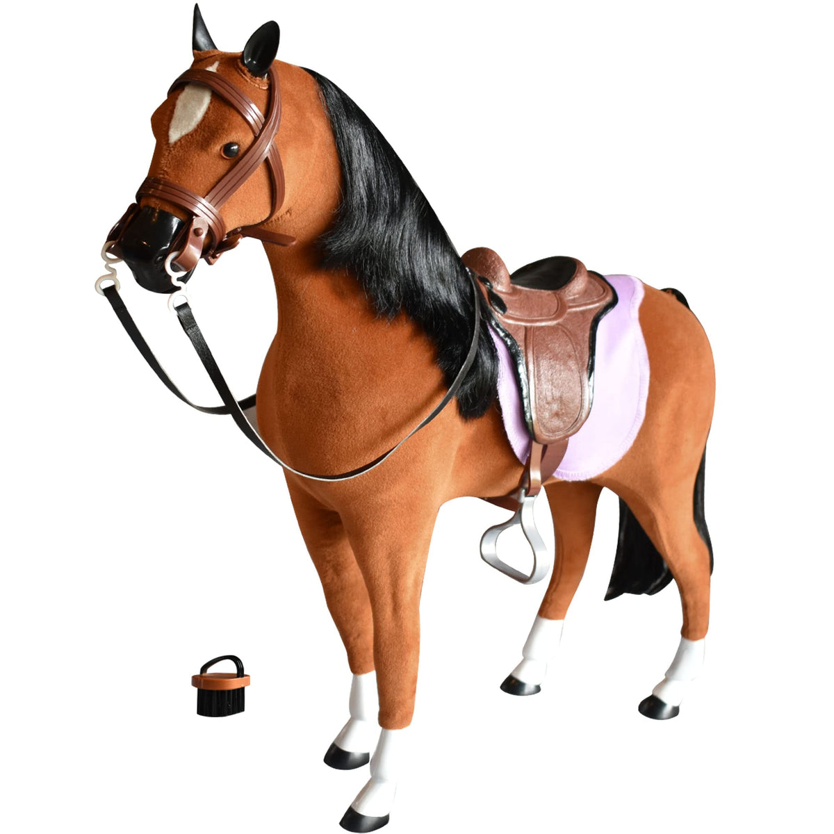 Sophia's 18" Doll 5 pc. Brown Horse and Riding Set with Saddle, Bridle, Blanket and Brush