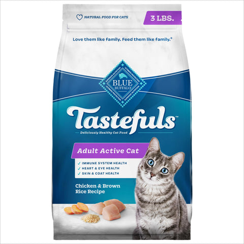Blue Buffalo Tastefuls Active Natural Adult Dry Cat Food, Chicken 3lb bag