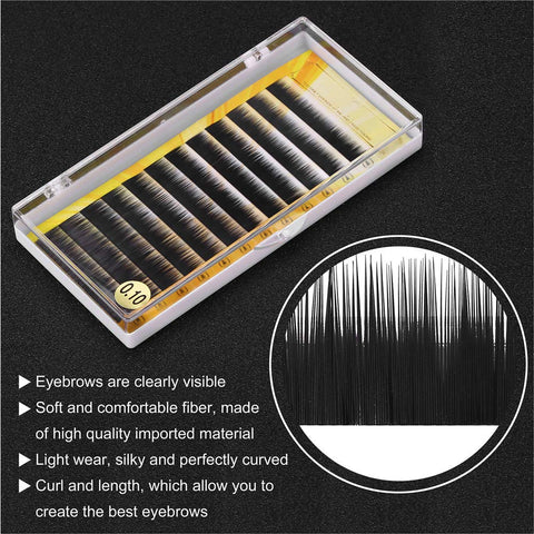 Mixed False Eyebrow, 5-8mm Under Lower False Lashes Mixed, Extension Fake Eyebrow Enhancer Individual Eyebrows, 5/6/7/8MM Mixed Sizes One Tray