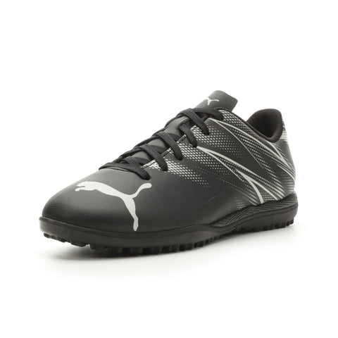 PUMA Attacanto Turf Training Soccer Cleats Sneaker, Black-Silver Mist, 4.5 US Unisex Big Kid