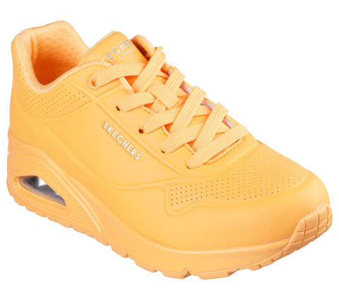 Skechers Women's Uno-Stand on Air Sneaker, Orange, 7