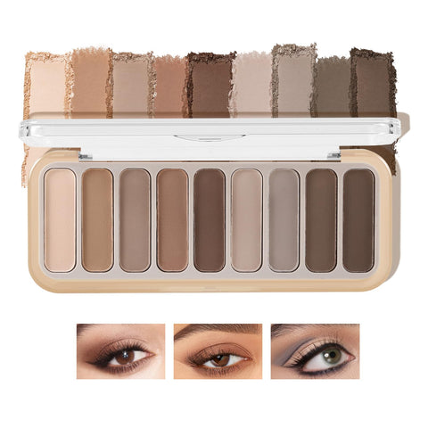 Boobeen 9 Colors Neutral Eyeshadow Palette, Matte Shimmer Nude Eye Shadow Makeup Powder, Highly Pigmented, Long-lasting Shadow Daily Eye Makeup