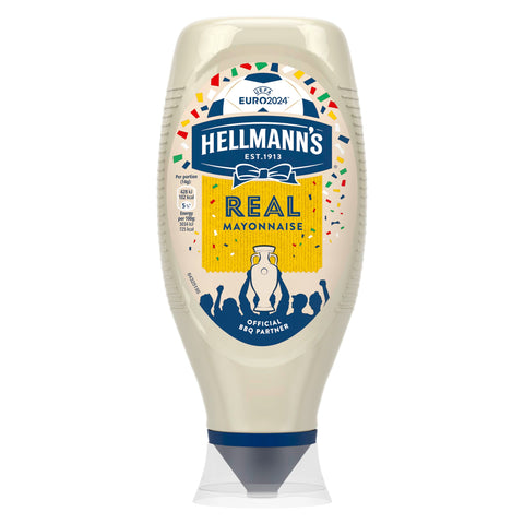 Hellmann's UEFA EURO 2024 Limited Edition Real Mayonnaise Condiment 100% recyclable squeeze bottle creamy mayo for burgers, sandwiches and salads 750 ml