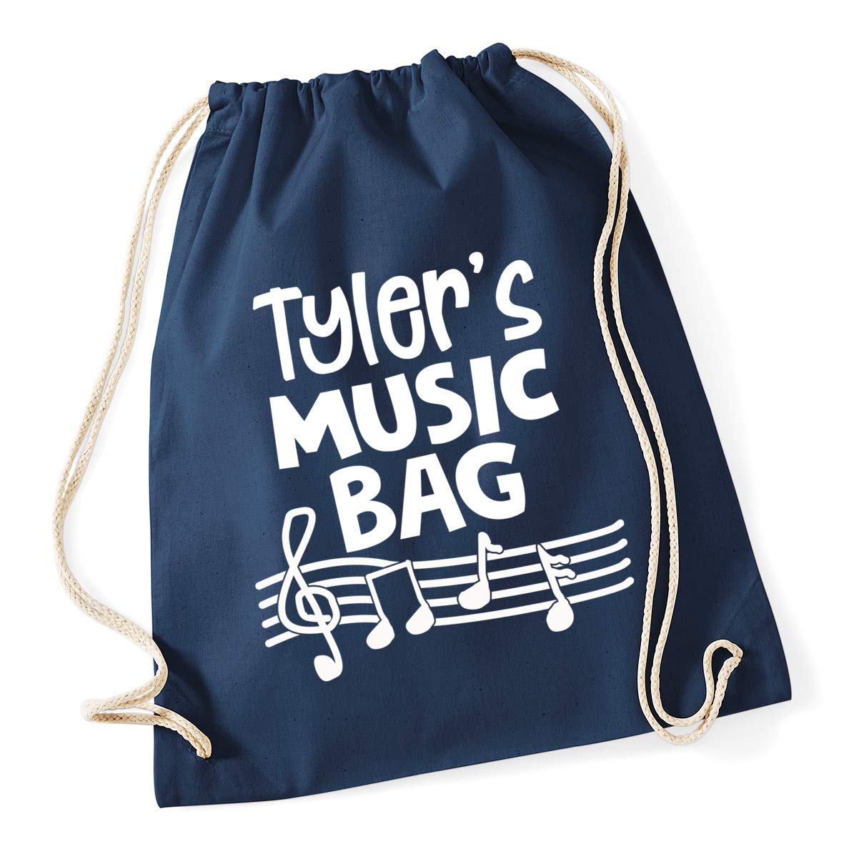 Hippowarehouse Personalised name music bag Drawstring Cotton School Gym Bag 37cm x 46cm, 12 litres