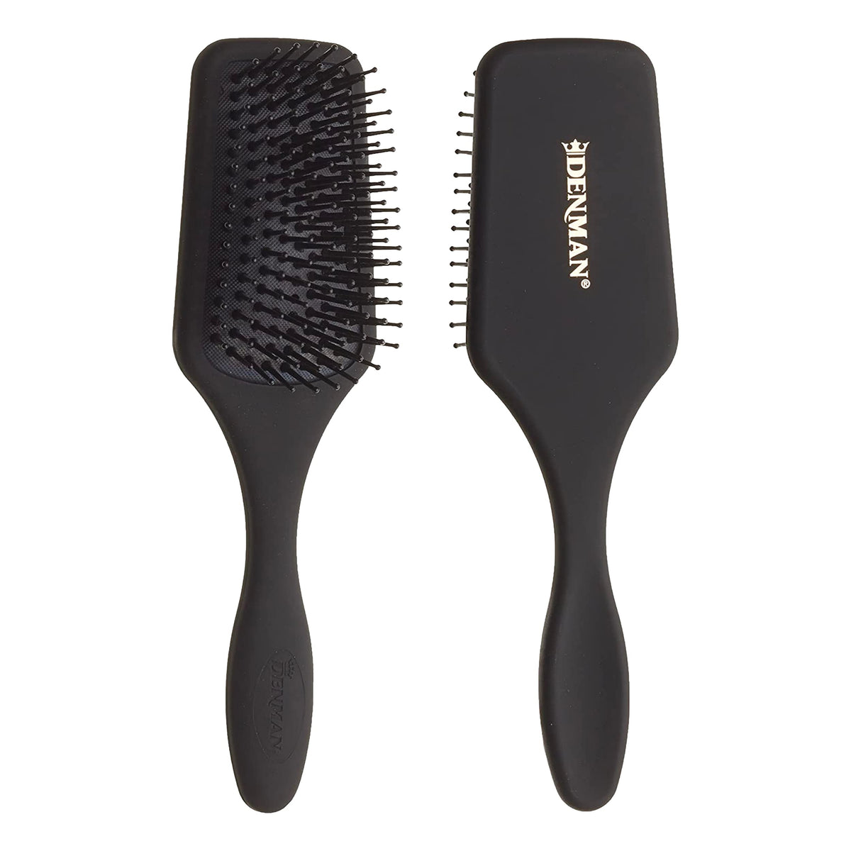Denman (Black) Mini Paddle Cushion Hair Brush for Blow Drying, Detangling & On the Go Travel - Comfortable Styling, Straightening & Smoothing - For Women and Men, D84