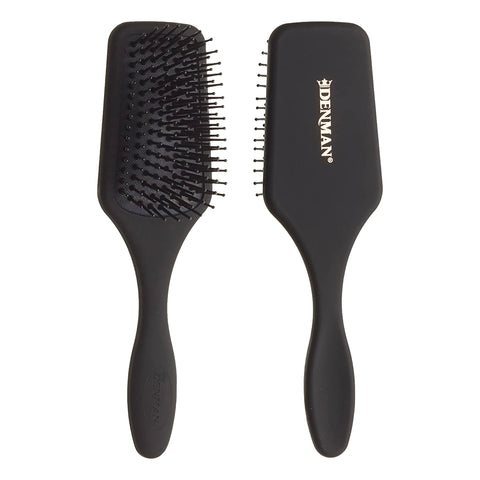 Denman (Black) Mini Paddle Cushion Hair Brush for Blow Drying, Detangling & On the Go Travel - Comfortable Styling, Straightening & Smoothing - For Women and Men, D84