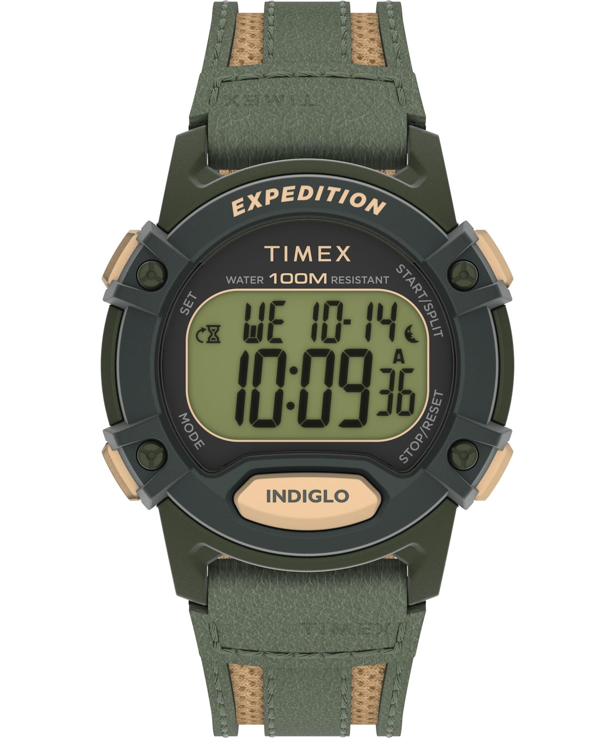 Timex Men's Expedition CAT5 41mm Watch - Green Strap Digital Dial Green Case