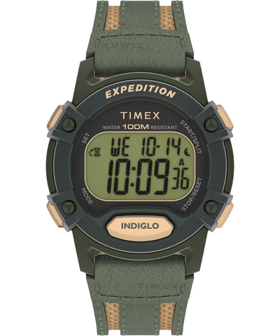 Timex Men's Expedition CAT5 41mm Watch - Green Strap Digital Dial Green Case