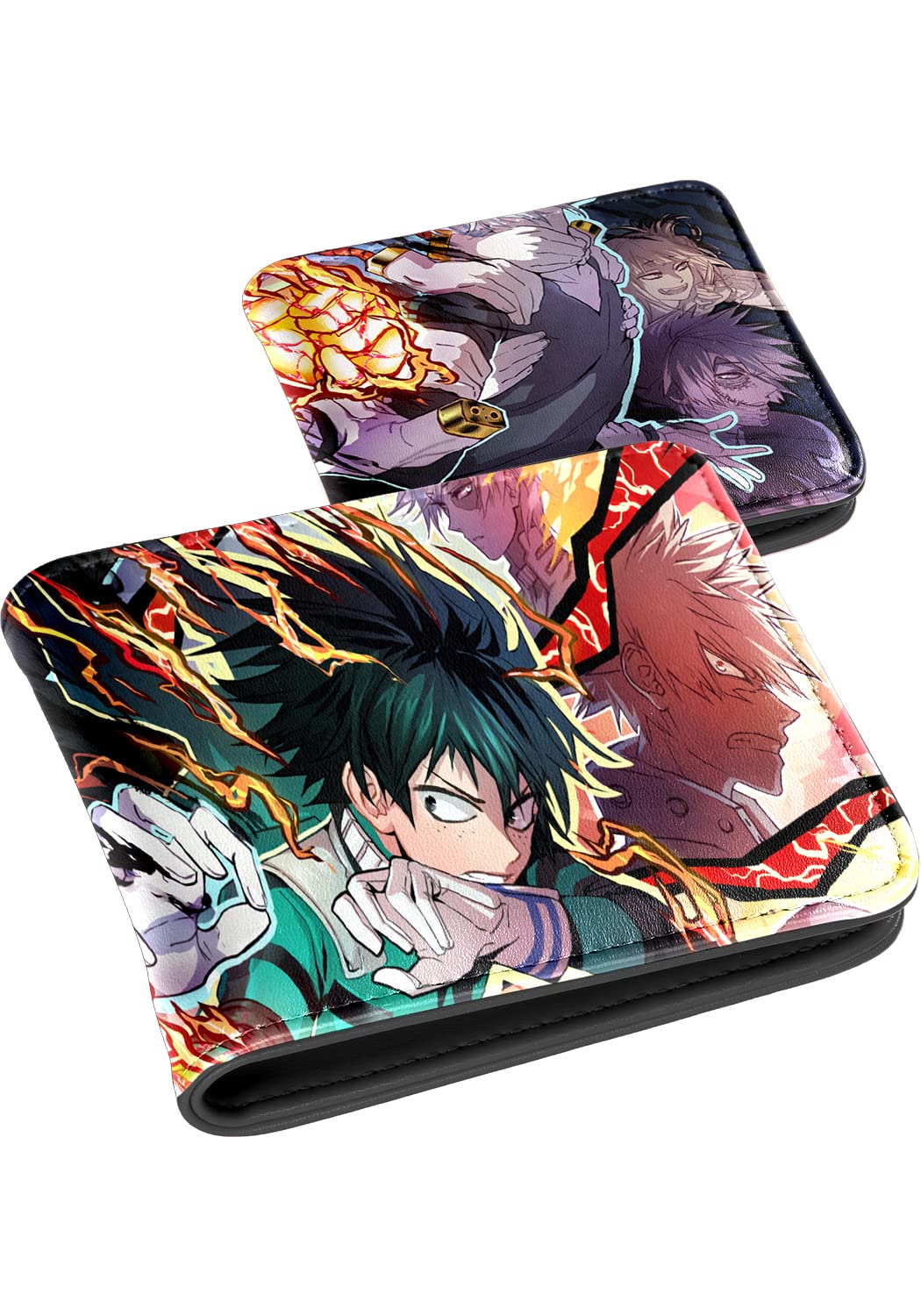 Toyuma Leather Wallet for Teen Boys Kids Purse Credit ID Card Cute Cartoon Kawaii Anime Cool Aesthetic Slim Bifold Small Coin Purses for Youth Men Minimalist Wallet, Angry Boy