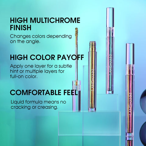 URQT 3 Pack Multichrome Liquid Chameleon Eyeshadow, Highly Pigmented Intense Color Shifting Glitter Shimmer Metal Bright Liquid Eye Shadows Multi-Reflective Finishes,Long-Lasting No Creasing (3 Pack)
