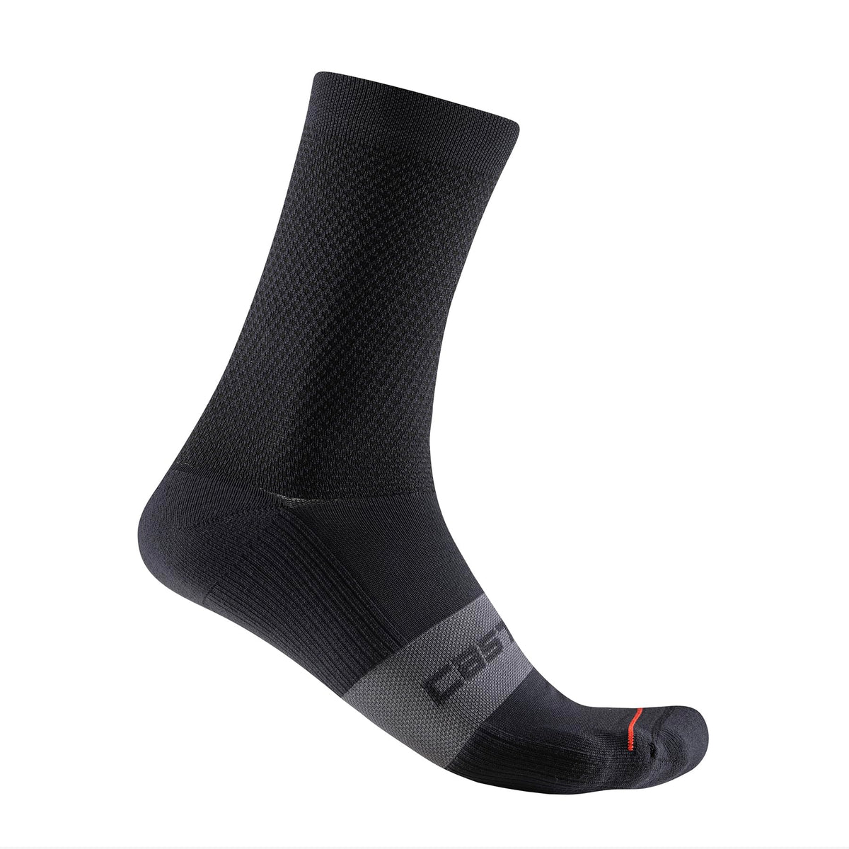 Castelli Espresso 15 Sock, Performance Cycling Apparel Sock with Arch Support & Cushion Pad - Black - XX-Large