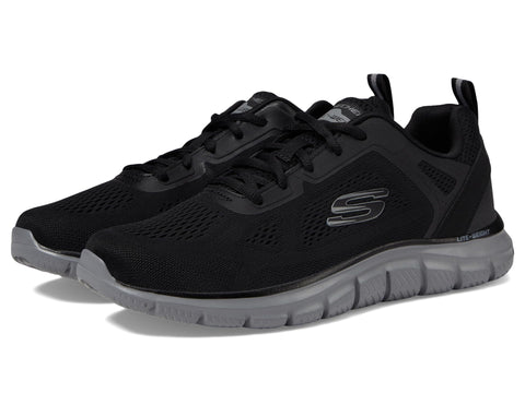 Skechers Men's Track Broader Oxford, Black/Charcoal, 8