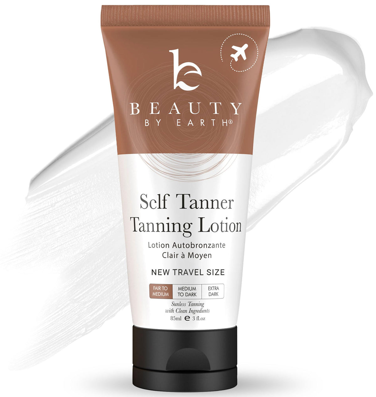 Tanning Lotion Self Tanner - With Natural & Organic Ingredients, Travel Size Self Tanning Lotion, Non Toxic Gradual Tanning Lotion, Sunless Tanning Lotion for Fake Tan for Women & Men, Fair to Medium