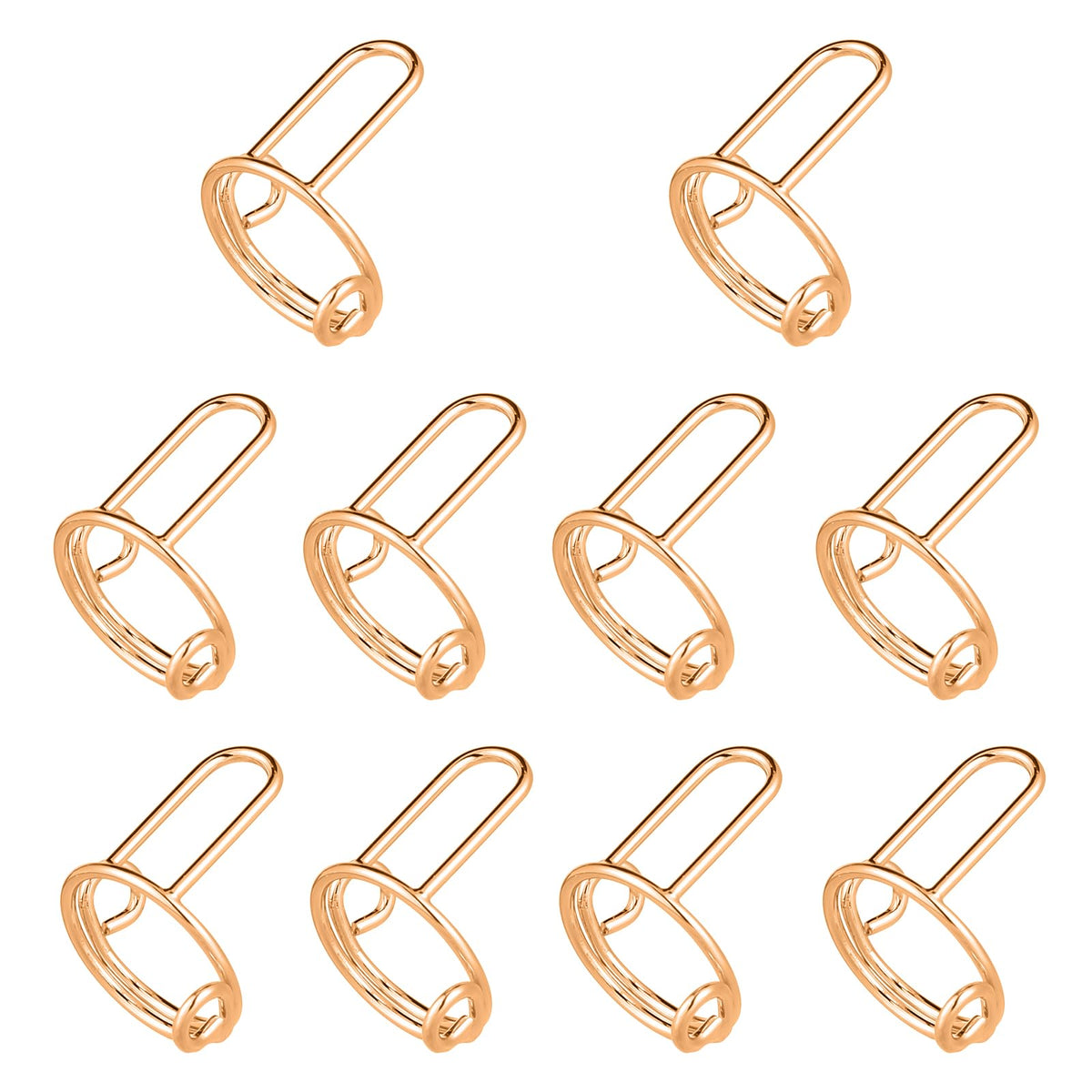 10pcs Wudu Nail Rings, Adjustable Fingernail Rings No Adhesive & Glue Fingertip Rings for Alternative to Acrylic Nails Gel Polish Reusable Jewelry Gift for Muslims Women Girl (Gold)