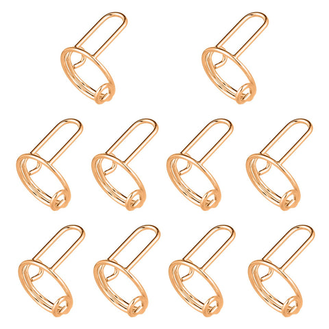 10pcs Wudu Nail Rings, Adjustable Fingernail Rings No Adhesive & Glue Fingertip Rings for Alternative to Acrylic Nails Gel Polish Reusable Jewelry Gift for Muslims Women Girl (Gold)