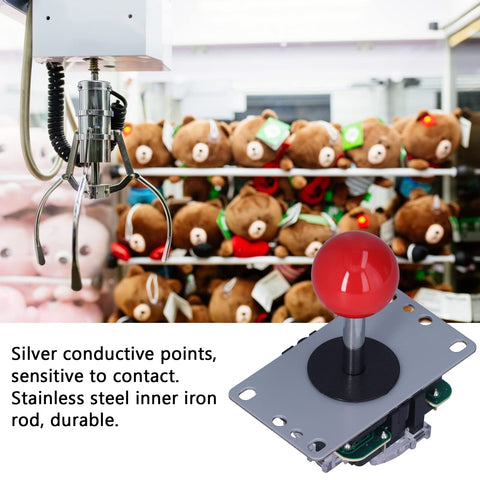 Arcade Classic Competition 5 Pin Stick Rocker 8 Ways Joystick for PC Box 360, for PS2, for PS3 Games Arcade DIY Kit Parts Mame Jamma Game Consoles(red)