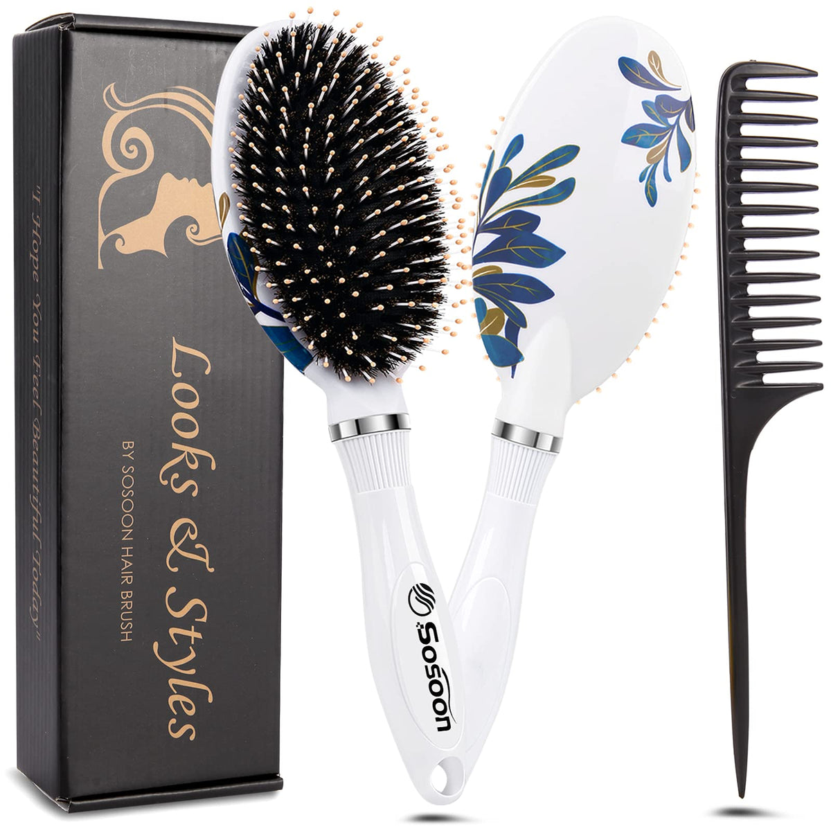 Hair Brush, Boar Bristle Paddle Hairbrush for Long, Thick, Curly, Wavy, Dry or Damaged Hair, Reducing Hair Breakage and Frizzy, No More TangleÃƒÆ’Ã†â€™Ãƒâ€ Ã¢â‚¬â„¢ÃƒÆ’Ã‚Â¢ÃƒÂ¢Ã¢â‚¬Å¡Ã‚Â¬Ãƒâ€¦Ã‚Â¡ÃƒÆ’Ã†â€™ÃƒÂ¢Ã¢â€šÂ¬Ã…Â¡ÃƒÆ’Ã¢â‚¬Å¡Ãƒâ€šÃ‚Â 