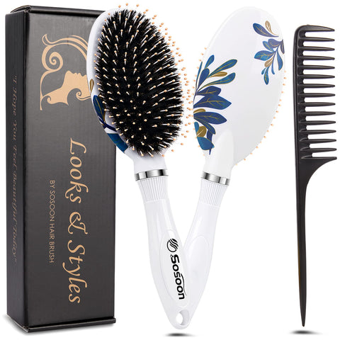 Hair Brush, Boar Bristle Paddle Hairbrush for Long, Thick, Curly, Wavy, Dry or Damaged Hair, Reducing Hair Breakage and Frizzy, No More TangleÃƒÆ’Ã†â€™Ãƒâ€ Ã¢â‚¬â„¢ÃƒÆ’Ã‚Â¢ÃƒÂ¢Ã¢â‚¬Å¡Ã‚Â¬Ãƒâ€¦Ã‚Â¡ÃƒÆ’Ã†â€™ÃƒÂ¢Ã¢â€šÂ¬Ã…Â¡ÃƒÆ’Ã¢â‚¬Å¡Ãƒâ€šÃ‚Â 