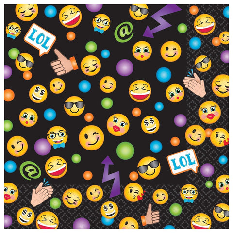 16 Pack LOL Emoji Beverage Dessert Napkins Birthday Party Supplies