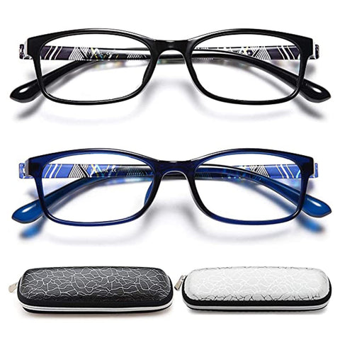 EYEURL Reading Glasses for Men and Women - 2 Pack Flexible TR90 Frame Lightweight +1.75 Colorful Eyeglass