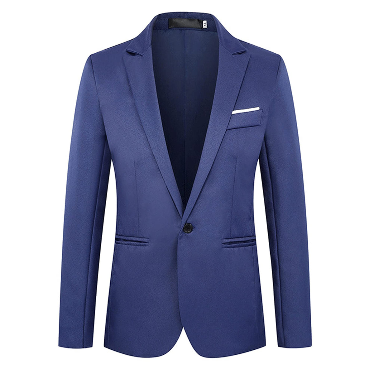 Letuwj Men's Coat Casual Suit Solid Color Suit Blue 2XL