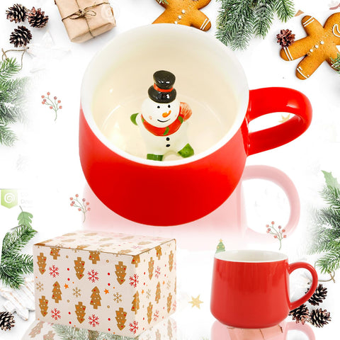 3D Christmas Mugs for Kids,Christmas Snowman Mugs,Xmas Mugs,Christmas Cups,Christmas Hot Chocolate Mug,Xmas Coffee Mug Christmas Tableware,Christmasgifts for Kids Girls Women Men
