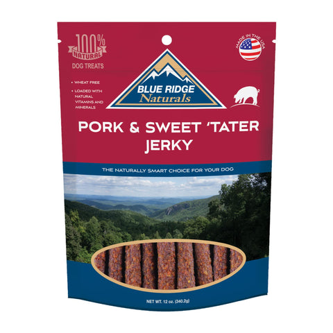 Blue Ridge Naturals Pork Sweet Potato Jerky Dog Treats, 12 oz.