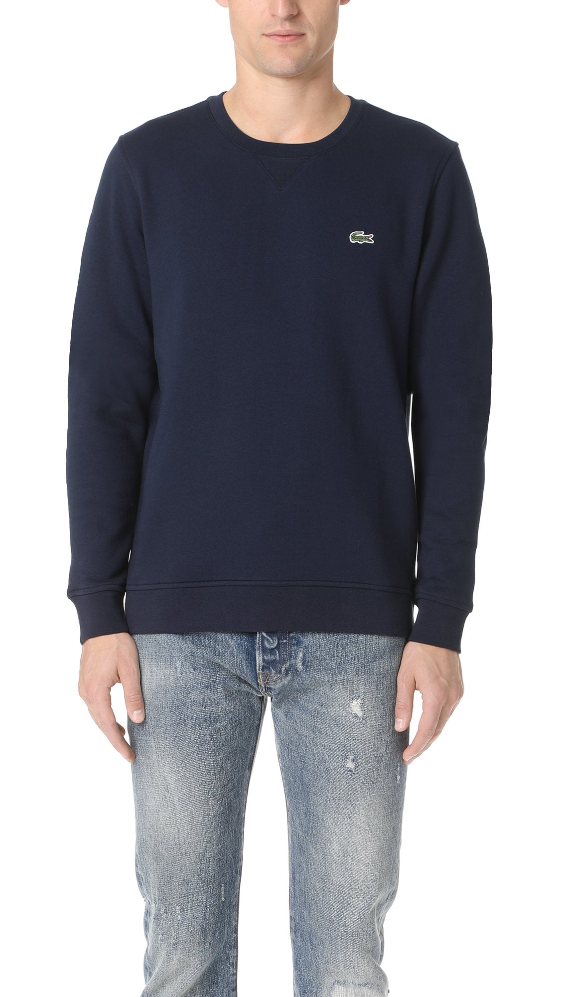 Lacoste Men's Tennis Sport Crew Neck Fleece Sweatshirt, Navy Blue, 7