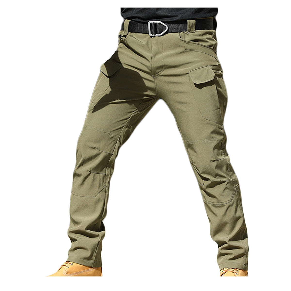Bestgift Outdoor Pants Casual Straight Leg Cargo Pants Men's Long Pants Army Green IX7 M