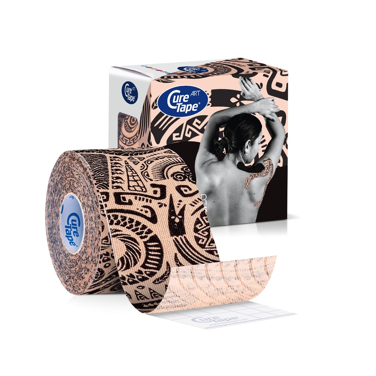 CureTapeÂ® Art Beige Tattoo Waterproof Kinesiology Tape | The Best Adhesion K-tape | Medical Kinesiology Sports Tape | Waterproof Muscle Tape | For Increased Athletic Performance & Faster Recovery